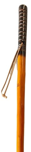 Stock-Fachmann® Wanderstock Pilgerstock Treiberstock Marschierer Farbe Hellbraun Dunkel Geflammter Griff Mit Fräsung Aus Kastanie Mit Schlaufe Und Bergstockspitze Länge Wählbar Belastbar Bis 100kg