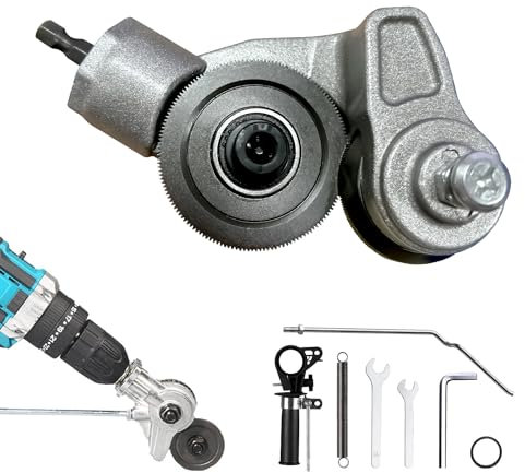 Tomotato Grignoteuse de Tôle, Coupeur Plaque avec Adaptateur, Coupeur de plaque de perceuse électrique, Coupe Plaque de Perceuse Électrique pour Couper de Fer Acier Cuivre Aluminium