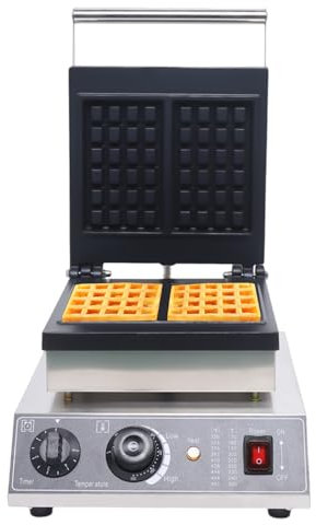 vinnyooc 1500W Gaufrier, Double Cuisson des Gaufres, Machine à Gaufres Rectangulaire, Gaufrier Machine acier Inoxydable Antiadhésive 2 Grilles Forme 180° Pivotante