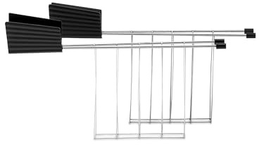 Alessi Plissé MDL08RA B - Design Set Bestehend aus Zwei Toasterzangen, aus Edelstahl und aus Thermoplastischem Harz, Schwarz