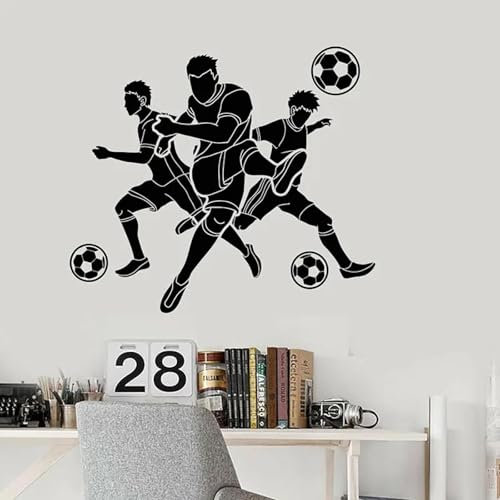 YYZOVBNN Fußball-Spiel, Spieler, Sport, Vinyl, Fenster, Fußball, Wandtattoo, Kinderzimmer, Teenager, Jungen, Schlafzimmer, Schlafsaal, Schule, Dekor，42x48cm