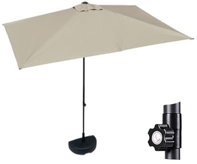 Großer 200 cm/250 cm winddichter Gartenschirm für den Außenbereich, halbrundes Design, perfekt für verschiedene Orte, Regenschirm für Terrasse und Poolbereich, kein Sockel im Lieferumfang enthalten
