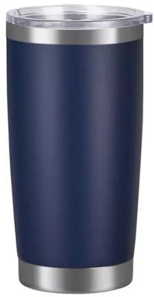 YDYxieji 20oz 550ml Travel Insulated Tumbler with Lid,Stainless Steel Double Wall Insulated Thermal Coffee Cup Flask Travel Mug for Hot & Cold Drinks, Fits Car Cup Holder (Navy Blue)