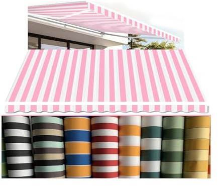 Tela Di Protezione for Ombra Da Sole All'aperto Tessuto Di Tenda Da Sole Sostitutivo Facile Da Installare, Facile Da Pulire for Negozi Di Ristoranti Personalizzabili (solo Tessuto)(Pink,20x10ft)