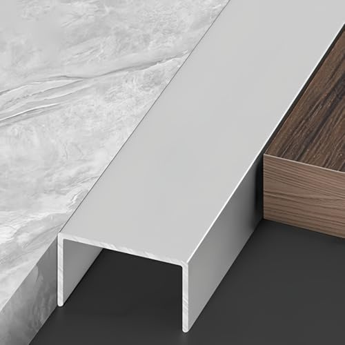 Coayuou Kantenschutz U Profil Aluminium 100cm*3 Stück Bodenabschlussleiste Rostfrei & Zuschneidbar Abschlusskante Für Treppen, Böden & Wandverkleidungen(Silber,20mm)