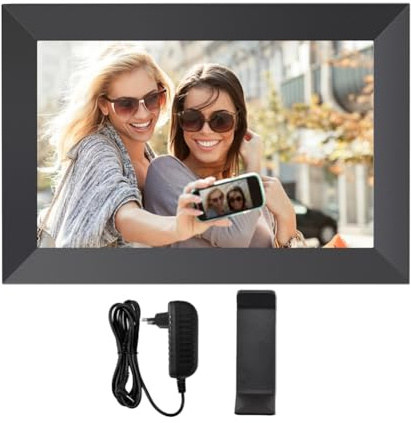 Fangxuee Cornice Digitale Cornice per Foto WiFi da 10,1 Pollici 32 GB IPS Touch-Screen Rotazione Condivisione Foto Tramite App Una Spina UE