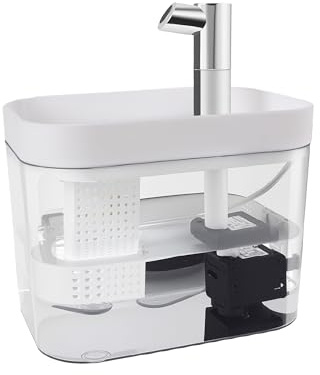 SUNZWO Haustier-Wasserspender 1,5L Katzenbrunnen Hundetränke Automatischer Trinkbrunnen mit Filter, IPX8 Wasserdicht, Leiser Wasserbrunnen 110–220V BPA-frei PP für Katzen & Hunde