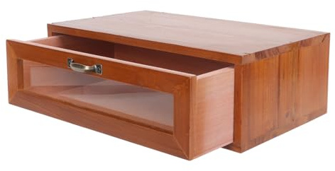 Didiseaon Boîte de Rangement Surélevée Bois Vintage avec Tiroir pour Bureau Support Écran Ordinateur et Organisateur de Maquillage Pratique