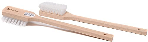 BawiTec Stielbürsten Reinigungsbürsten Schrubberbürsten Handbürsten Harte Borsten weiche Borsten Holzbürsten Verschiedene (weiß 2X 42,5cm)