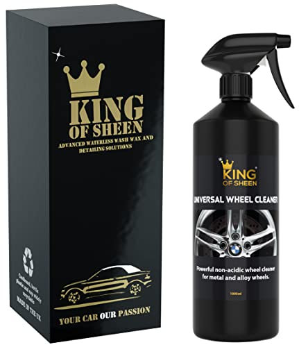 King of Sheen Universal Wheel Cleaner for all Metal and Alloy Wheels Tough Non Acidic Wheel Cleaner,Spray on Leave for 10 Seconds then Wipe of to a Brilliant Shine.1 Litre