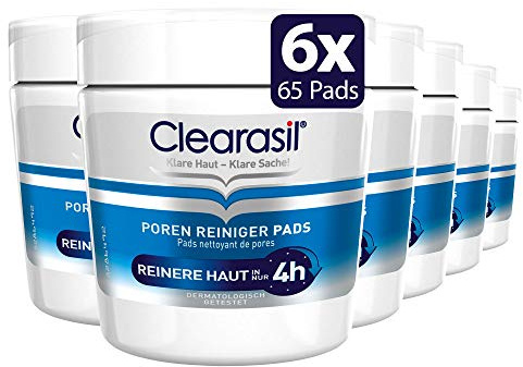 Clearasil Poren Reiniger Pads, Gegen Pickel und Hautunreinheiten (6 x 65 Pads)