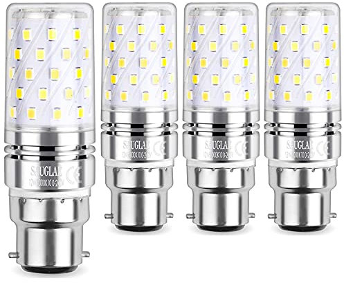 SAUGLAE B22 Lampadina di Mais LED 12W, Bianca Freddo 6000K, 100W Lampadine a Incandescenza Equivalenti, 1450 Lumen, Lampadine LED a Cappuccio Baionetta, Pack of 4