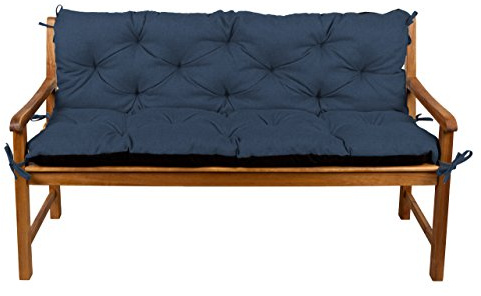 Gutekissen® Bankkissen, Sitzkissen, Rückenlehnen, Gartenkissen, Steppkissen, Doppelkissen, Sitzmöbel, Sitzbank-Kissen, Gartenschaukel, Gartenmöbel Law (110cmx50cmx50cm, Navy blau)