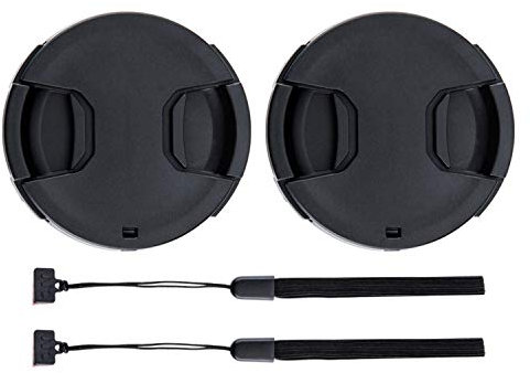 2-Pack 55mm Front Lens Cap Cover with Deluxe Cap Keeper for Nikon D3500 D3400 D5600 D7500 with Kit Lens AF-P 18-55mm for Sony A7 A7II A7III A7IV with Kit Lens FE 28-70mm & More 55mm Threaded Lenses