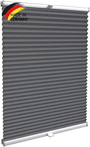 Konfigurieren Sie Ihr eigenes Plisseerollo ohne Bohren | Plissee Klemmfix nach Maß für Türen & Fenster | Sichtschutz für Fenster, Blickdichte Rollos in Crushed Optik