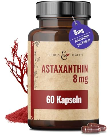 Astaxanthine 8 mg - 60 gélules - Astaxanthine fortement dosée – Antioxydant puissant - Astaxanthine bio à la vitamine E - Astaxanthine Haematococcus Pluvialis