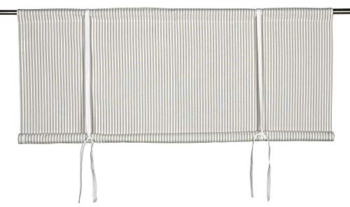 Skandinavisch Französisch Design Scheibengardine Raff Gardine Raffrollo 'Oskar' 100 x 90 cm (BxH) Offwhite Sand Baumwolle Landhaus Skandi