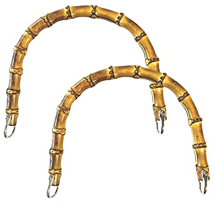 Pamtns 2 Stück Bambus Taschengriffe für Häkeltaschen - 20 * 15cm Bambus U-Form Taschenhenkel, Taschenhenkel für Häkeltaschen für Die Herstellung Von Taschen Ersatzgriffe