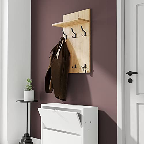 AKKE 90x50 | MEDI Garderobenpaneel Wandgarderobe Garderobe Wandpaneel Kleiderstange SCHWARZ | GOLD CRAFT
