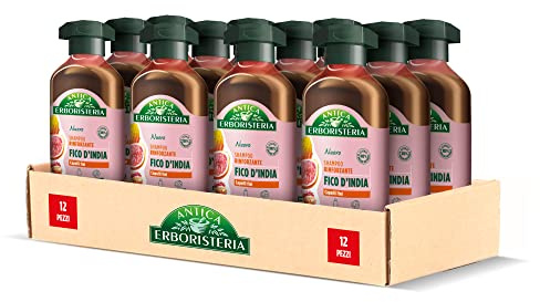 Antica Erboristeria Shampoo Rinforzante Fico D'India, Shampoo Per Capelli Fini, Con Ingredienti Naturali, 12 Pezzi X 250 ml