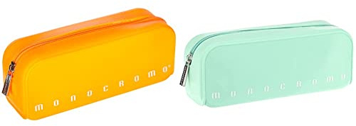 Pigna Monocromo Astuccio formato Bustina in Silicone, Arancio Fluo & Monocromo Astuccio formato Bustina in Silicone, Verde Pastel