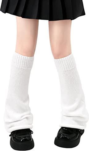 Sarfel Leg Warmers Y2K White Leg Warmers for Girls Leg Warmer Kawaii Leg Warmer for Women Harajuku Kawaii Socks Ankle Warmers