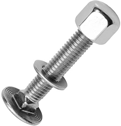 Techtanium® Schlossschrauben M5 x 80/80 mm inkl. Hutmuttern und Unterlegscheiben M5 aus Edelstahl A2 (50 Stück) | Schrauben | Muttern | U-Scheiben | DIN 603 & DIN 917 & DIN 125