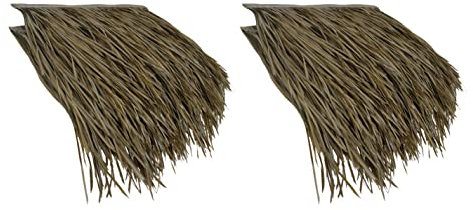 NEZIH Künstliches Pflanzenstrohdach, Wasserdichte Synthetische Dachdach -Plastik Simulat Mit Hoher Dichte/Palm Leaves/2 Pcs