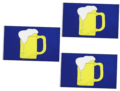 BESPORTBLE 3stücke Bunte Bierglas Fahne Kreative Partyflagge Für Bar Festival Und Feierlichkeiten Langlebig Und Leicht Aufzuhängen Brillante Farben Hohe Qualität