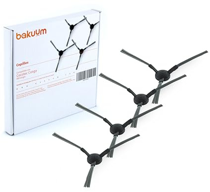 BAKUUM x4 Brushes for Conga 999 Origin. Pack Side Brushes. Pack Spare Parts and Accessories for Robot Vacuum Cleaner