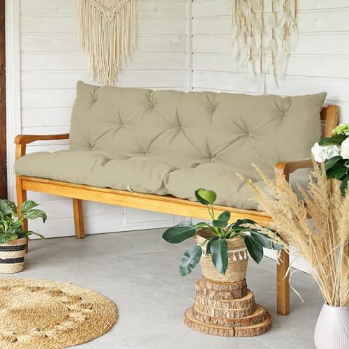 4L Textil Bankauflage Outdoor Wetterfest Gartenbankauflage | Mit/Ohne Rückenlehne | Wendbar | Premium Qualität