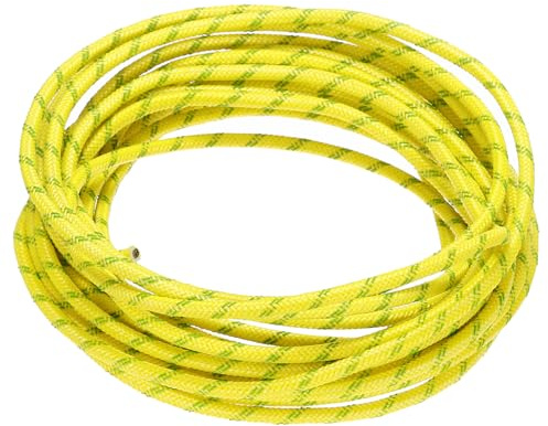 QUARKZMAN 5 Mètre/16,4ft Câble Tressé en Silicone Flexible Vert Jaunâtre | Haute Température, Câble Électrique Résistant Isolé pour l'Industrie, 14AWG, -60 à 300 Degrés Celsius