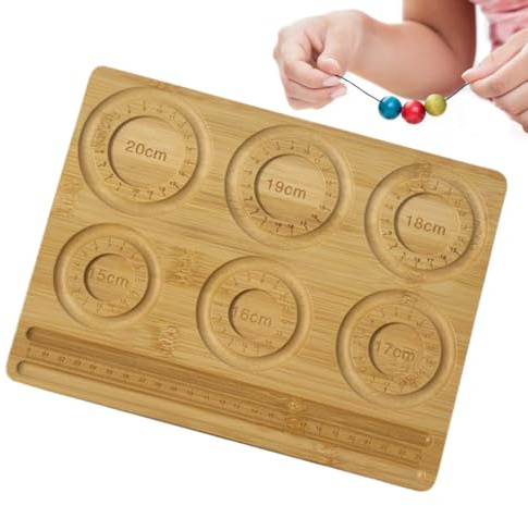 Raypontia Perlentablett Für Armbänder,26,3X20X1Cm Perlentablett Aus,Holzperlenbrett-Tablett,Armband-Vorlage Aus,Perlenbrett Zur Schmuckherstellung,Armband-Design-Tablett Für Anfänger