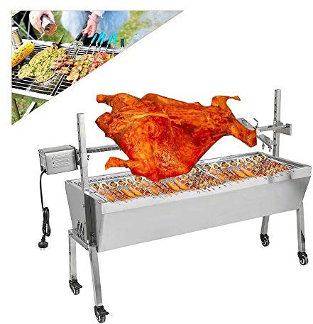 SmPinnaA BBQ Rotisserie Grill Roaster Charcoal Spit Roast Machine Charcoal Bearing Lamb Spit Roaster Hog Roasting Machine For Outdoor Picnic Camping 154lbs