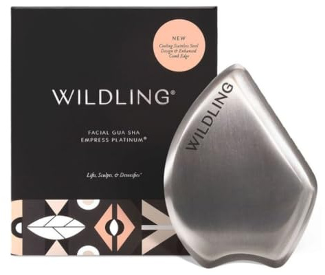 WILDLING Empress Platinum Gua Sha | Facial Gua Sha | Stainless Steel | Maximium Lifting + Sculpting + Contouring + Toning + De-Puffing