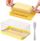 EASYLOCK Mantequera de plástico con tenedor de mantequilla, cortador de mantequilla para 454 g de mantequilla en 20 porciones iguales