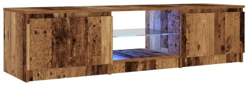 vidaXL TV-Schrank mit LED-Leuchten Altholz-Optik 140x40x36 cm