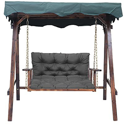 Outdoor Schaukelbank Auflage Wasserdicht 2/3 Sitzer Ersatz Baldachin mit Rückenlehne Dunkelgrau
