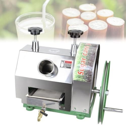 BDJSN Hand-operated Sugar Cane Machine, 50-70kg/h Stainless Steel Commercial Manual Sugarcane Juicer With 2 Adjustable Knobs, 63mm Large Entrance, for Restaurant, Fruit Shop