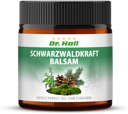 Dr. Hall Schwarzwald-Kraftbalsam, Natürlicher Kräuterbalsam mit ätherischen Ölen, entspannende Hautpflege und Aromatherapie, 180 ml