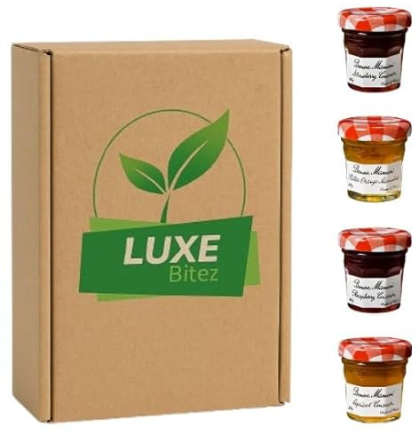 Pick N Mix Choose From 4 Flavours | Apricot, Orange, Raspberry, Strawberry | 60 Mini Jars 30g (20 Jars of Each Flavour) | Compatible For Bonne Maman By Luxe Bitez