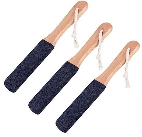 CALLARON Lima de Pies de Doble Cara, Quitadurezas para Pedicura, 3 Piezas, Mango Antideslizante, Ligera, para Casa y Viaje, Negro