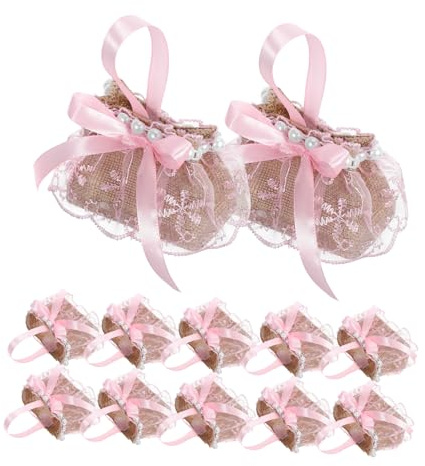 CAXUSD 12pièces Paniers De Mariage Avec Nœud Sacs De Pour Mariages Et Boîtes Élégantes Pour Contenir Bonbons Ou Petits Présents