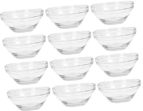 OATIPHO 12-Piece Glass Facial Mask Bowls Set for DIY Beauty Treatments Essential Oil Mixing Bowls for Spa and Salon Use