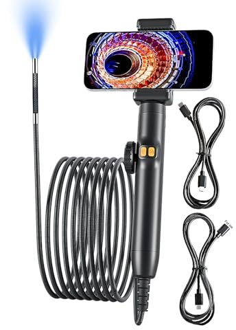 Telecamera endoscopica con luce,Endoscopio industriale per ispezione con telecamera | Strumento flessibile impermeabile per tubi di drenaggio nei sistemi HVAC, apparecchiature elettriche e riparazione