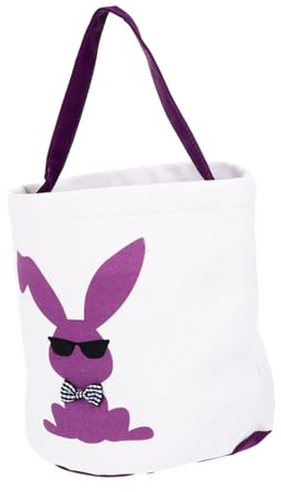 BAZEITFLOW Cesta de Pascua con Diseño de Conejo Bolsa de para Contenedor Duradero para Huevos y Celebraciones