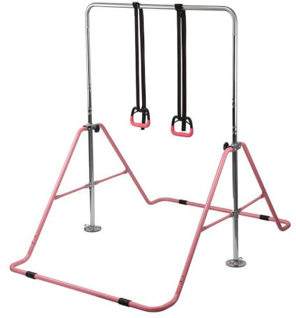 TAUIANE Turnreck FüR Kinder, HöHenverstellbare Turnrecks, Trainingsreck FüR Kinder, Klappbare KlettergerüSte FüR Kinder Zu Hause,Rosa
