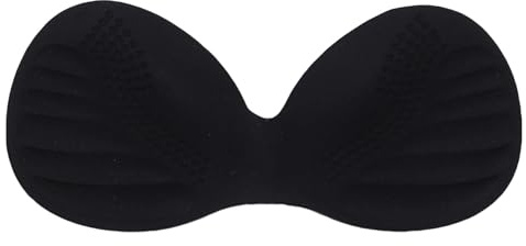 FILFEEL Vadderad BH-insats, 6 Cm Tjock Mjuk Nylon BH-kupa med Dolda Spår, för Kvinnor och Unga Flickor (BLACK)