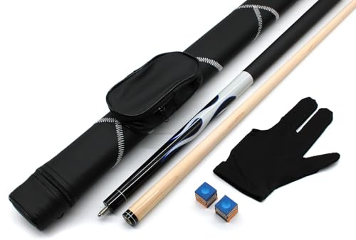 BILMAG Billardqueue Set Komplettset White Fire, 148cm Queue mit Köcher, Handschuh und Kreide