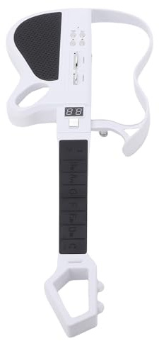 Generic Guitare Intelligente sans Cordes pour Enfants, Jouet de Guitare électrique, Instrument de Musique avec Lumières LED, Batterie Rechargeable pour Garçons et Filles à Partir de 3 (White)